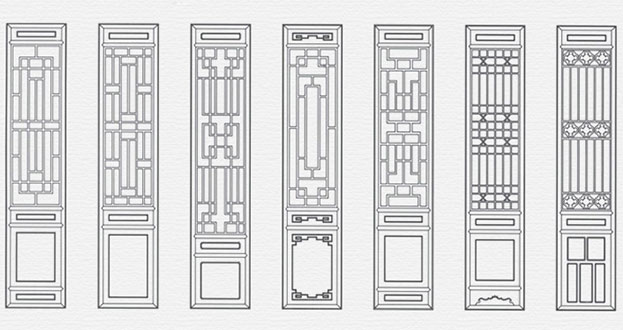 珠晖常用中式仿古花窗图案隔断设计图