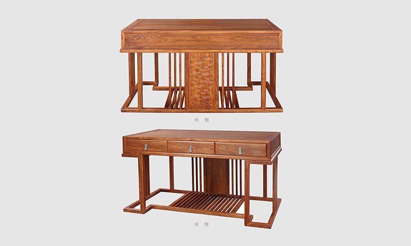 珠晖 别墅中式家居书房装修实木书桌效果图